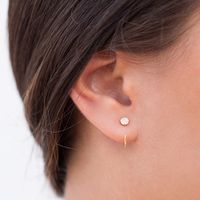Cross-border C-shaped Mosquito Coil Piercing Hipster Simple Wild Opal Opal Earrings main image 4