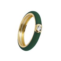 Cross-border Color Epoxy Enamel Temperament Plated 18k Ring Fashion Trend Copper Ring main image 4