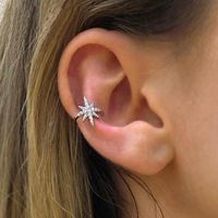Single 18k Awn Star Copper Ear Clip Without Pierced Ears Temperament Simple Compact Earrings Ear Bone Clip main image 4