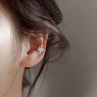 Single 18k Awn Star Copper Ear Clip Without Pierced Ears Temperament Simple Compact Earrings Ear Bone Clip main image 5