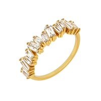 Rectangle Color Zircon Ring European And American Fashion Diamond 18k Copper Ring main image 3