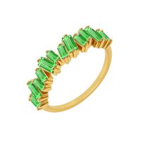 Rectangle Color Zircon Ring European And American Fashion Diamond 18k Copper Ring main image 6