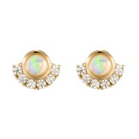 Koreanische Kreis Opal Opal Exquisite Ohrringe Einfache Ohrstecker Ohrschmuck main image 1