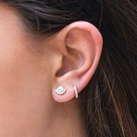Korean Circle Opal Opal Exquisite Earrings Simple Stud Earrings Ear Jewelry main image 4