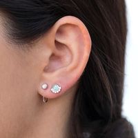 Korean Circle Opal Opal Exquisite Earrings Simple Stud Earrings Ear Jewelry main image 5