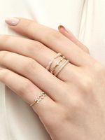 European And American Creative Zircon Open Ring Adjustable Fashion Personality Simple 18k Copper Ring main image 3