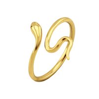 European And American 18k Copper Ring Fashion Personality Hip Hop Light Luxury Snake-shaped Open Ring main image 1