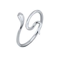 European And American 18k Copper Ring Fashion Personality Hip Hop Light Luxury Snake-shaped Open Ring main image 6