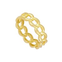 Korean Geometric Chain Ring Retro European And American Plated 18k Gold Hollow Closed Ring main image 1