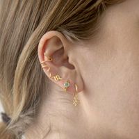 Single 18k Gold Snake-shaped Copper Earrings European And American Personality Creative Non-pierced Earrings main image 4