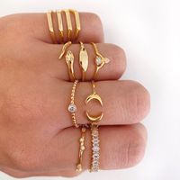 European And American Creative Retro Snake-shaped Copper Electroplating 18k Gold Adjustable Open Ring main image 5
