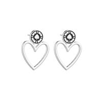 European And American New Personality Simple Heart-shaped Earrings Gold And Silver Earrings main image 6