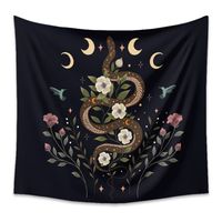 Flower Moon Phase Snake Tapestry Bedroom Home Decoration Background Cloth Wall Hanging Tapestry sku image 1