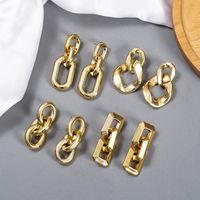 Fashion Exaggerated Trend Cold Wind Metal Texture Chain Earrings main image 4