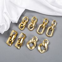 Fashion Exaggerated Trend Cold Wind Metal Texture Chain Earrings main image 1