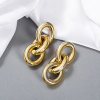 Fashion Exaggerated Trend Cold Wind Metal Texture Chain Earrings main image 3