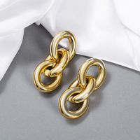 Fashion Exaggerated Trend Cold Wind Metal Texture Chain Earrings main image 5