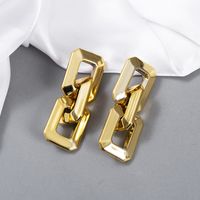 Fashion Exaggerated Trend Cold Wind Metal Texture Chain Earrings main image 6