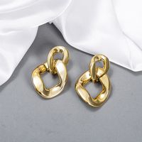 Fashion Exaggerated Trend Cold Wind Metal Texture Chain Earrings sku image 1
