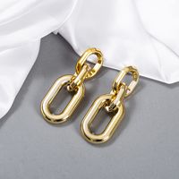 Fashion Exaggerated Trend Cold Wind Metal Texture Chain Earrings sku image 3