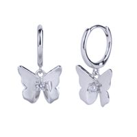 European And American Cross-border Retro Butterfly Earrings Fashion Inlaid Zircon Earrings sku image 2