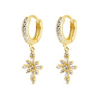 Jewelry Micro-studded Eight Pointed Star New Cross-border Personality Earrings Wholesale sku image 1