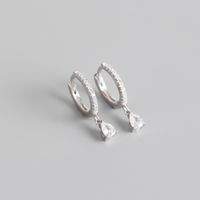 Geometric White Zircon Earrings Simple Square Drop Cross Earrings Set sku image 7