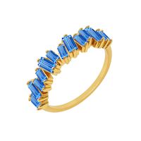 Rectangle Color Zircon Ring European And American Fashion Diamond 18k Copper Ring sku image 7