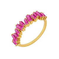 Rectangle Color Zircon Ring European And American Fashion Diamond 18k Copper Ring sku image 13