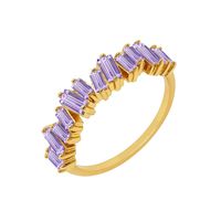 Rectangle Color Zircon Ring European And American Fashion Diamond 18k Copper Ring sku image 16