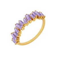 Rectangle Color Zircon Ring European And American Fashion Diamond 18k Copper Ring sku image 17