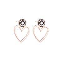 Pendientes De Oro Y Plata Con Forma De Corazón Simple Con Nueva Personalidad Europea Y Americana sku image 3