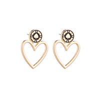 European And American New Personality Simple Heart-shaped Earrings Gold And Silver Earrings sku image 1