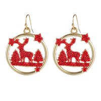 Christmas Ornaments Sprinkled Green Onion Powder Christmas Tree Elk Earrings Wholesale sku image 1