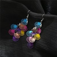 Colorful Shell Butterfly Sequins Long Women's Earrings Affordable Luxury Fashion Design Cold Style European And American Style Exaggerated Earrings sku image 1