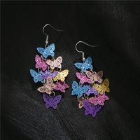 Colorful Shell Butterfly Sequins Long Women's Earrings Affordable Luxury Fashion Design Cold Style European And American Style Exaggerated Earrings sku image 2