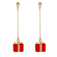 Christmas Snowflake Ribbon Earrings Cartoon Bells Christmas Tassel Earrings Elk Bells Cute Earrings sku image 1