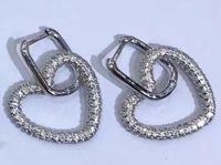 Korean Micro-inlaid Colorful Diamond Heart Earrings Exaggerated Diy Jewelry Accessories Wholesale sku image 8