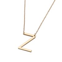 Europe And America Cross Border Hot Sale 26 English Letters Pendant Fashion Necklace Personalized Creative Clavicle Chain Female Accessories Wholesale sku image 19