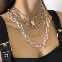 Ornament Hollow Metal Necklace Hip Hop Style Europe And America Cross Border Suit Punk Street Clavicle Cross Chain sku image 1