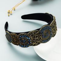 Fashion Trend Color Rhinestone Headband Women's Luxury Broad-sided Hair Accessories Wholesale sku image 2