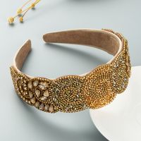 Fashion Trend Color Rhinestone Headband Women's Luxury Broad-sided Hair Accessories Wholesale sku image 4