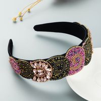 Fashion Trend Color Rhinestone Headband Women's Luxury Broad-sided Hair Accessories Wholesale sku image 5