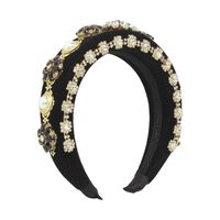 Baroque Palace Style Exaggerated Thick Sponge Headband Full Of Diamond Flower Hair Accessories sku image 1