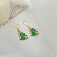 Korean Version Of The Small Dinosaur Bear Frog Alloy Oil Drip Diy Earrings  Cartoon Animal Earrings main image 3