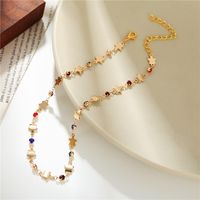 New Product Color Diamond Five-pointed Star Necklace Female Fashion Creative Handmade Chain Necklace main image 5