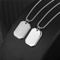 European And American Titanium Steel Necklace Korean Style Simple 6-side Pendant Necklace Fashion Men's Stainless Steel Pendant Sweater Chain main image 1