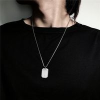 European And American Titanium Steel Necklace Korean Style Simple 6-side Pendant Necklace Fashion Men's Stainless Steel Pendant Sweater Chain main image 4