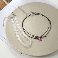 European And American Lace Flower Bow Clavicle Chain Fashion  Butterfly Pendant Choker main image 4