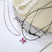 European And American Lace Flower Bow Clavicle Chain Fashion  Butterfly Pendant Choker main image 5